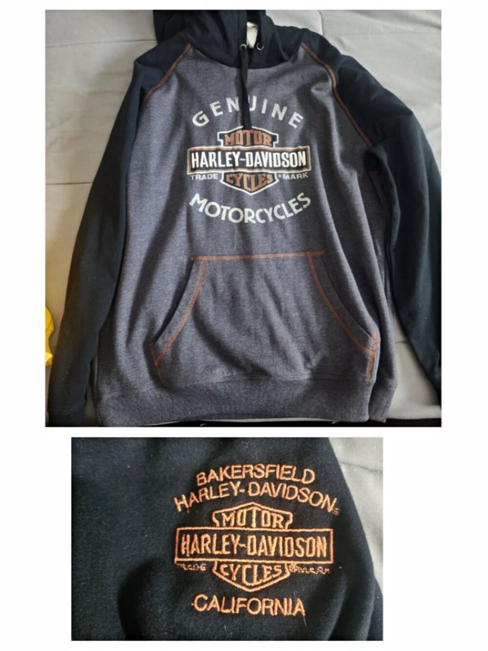 Harley-Davidson Men’s Pullover Hoodie XL Motorcycle XL Sweatshirt Bakersfield